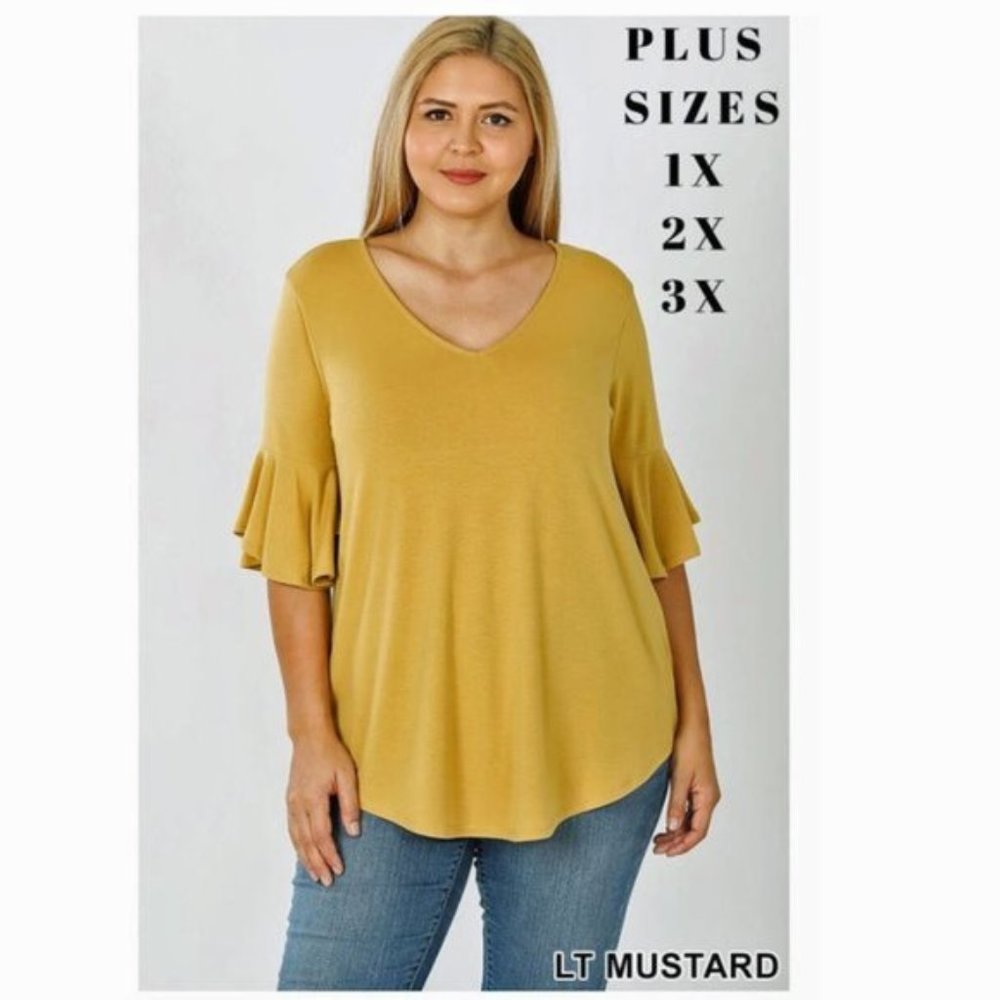 New Plus Size 1X Mustard Top